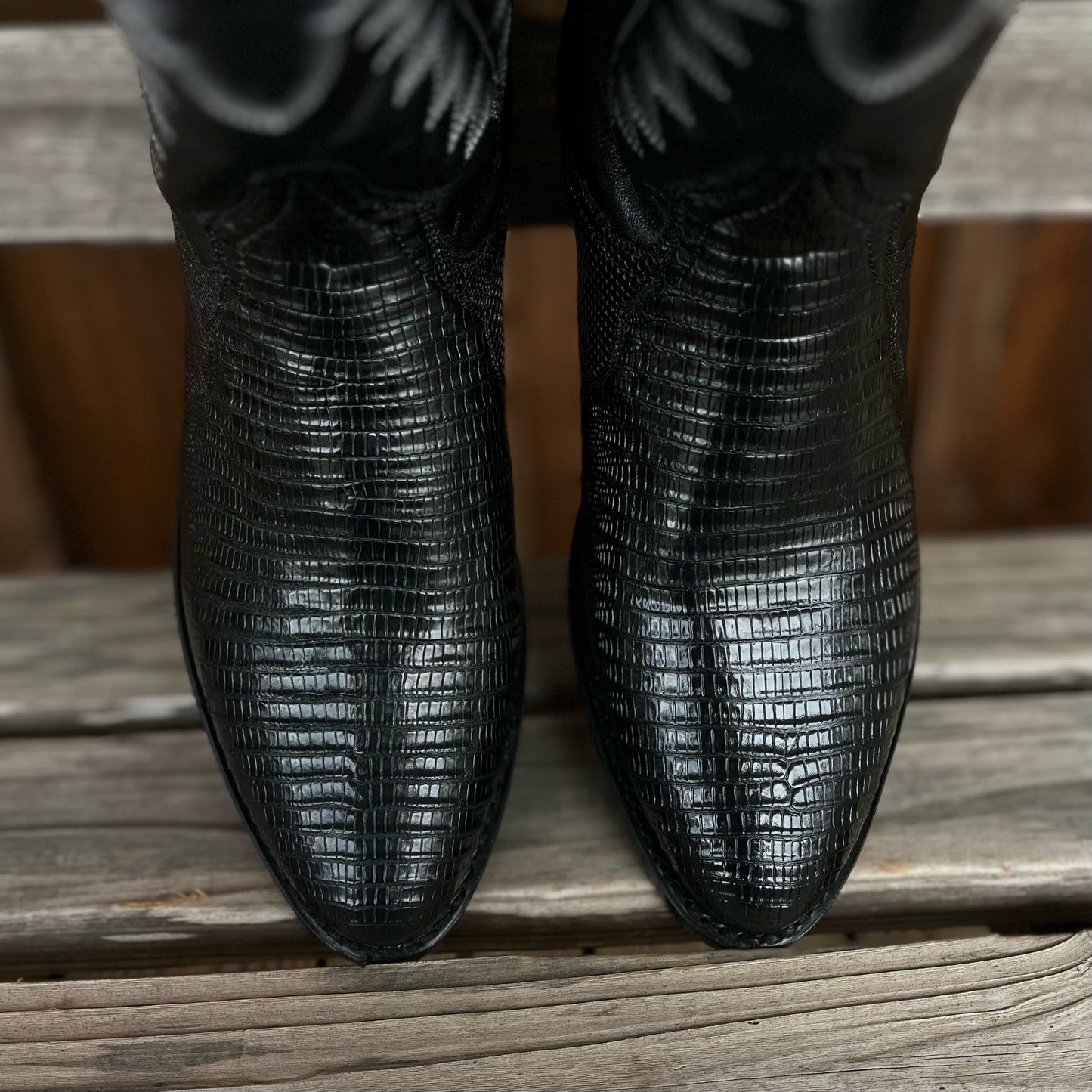 Dan Post Winston Black Lizard Boots for Men - Korvel