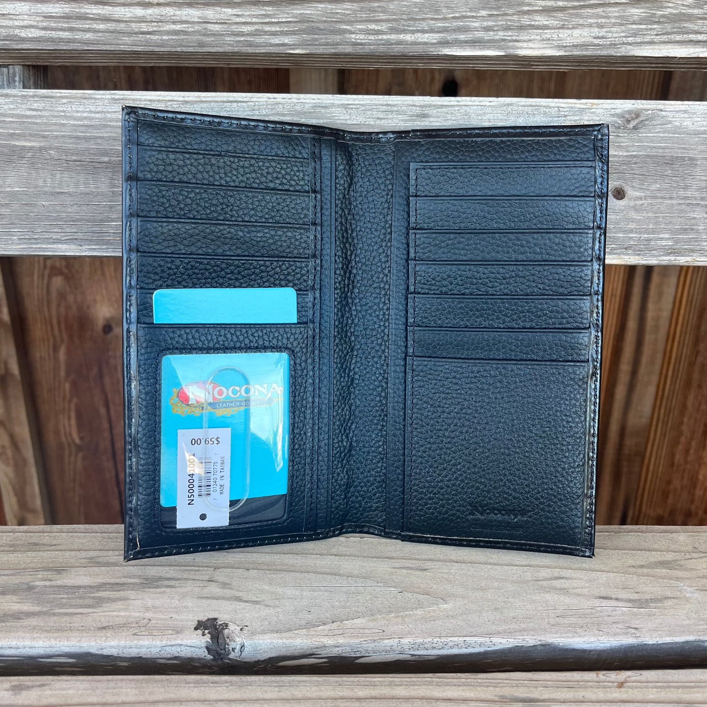 Southwestern Blue Leather Rodeo Wallet - Korvel
