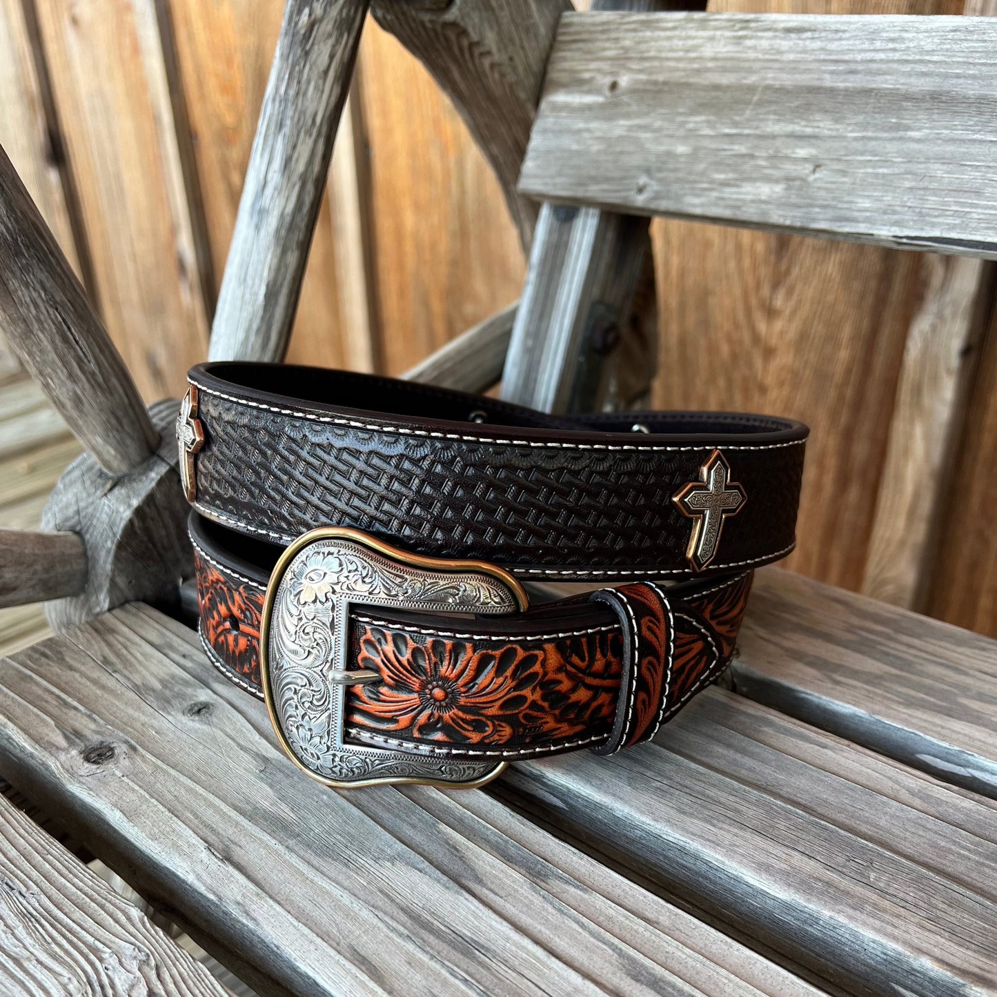 Ariat Men's Basketweave Cross Belt - Stylish Western Accessory - Korvel