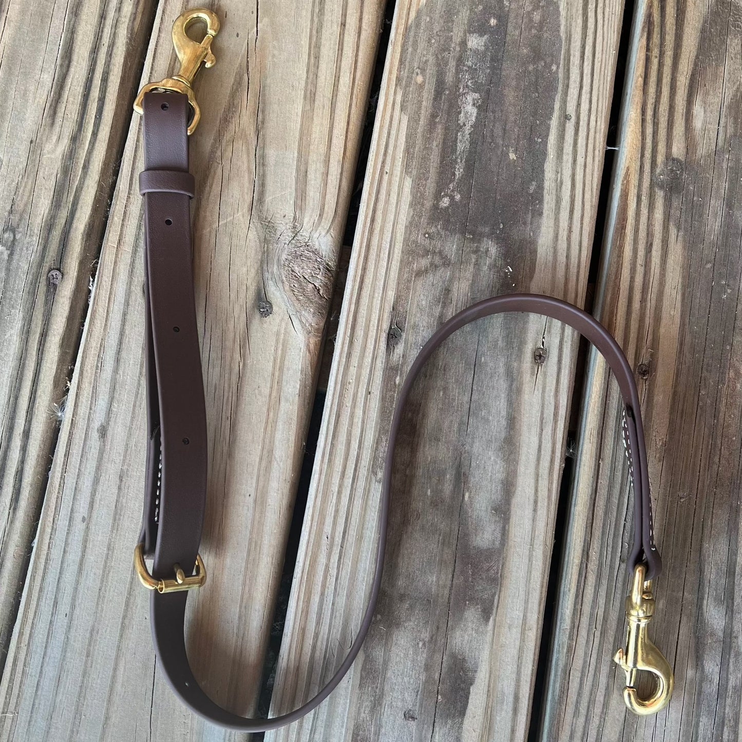 Durable Biothane Adjustable Tie Down Strap with Brass Hardware - Korvel