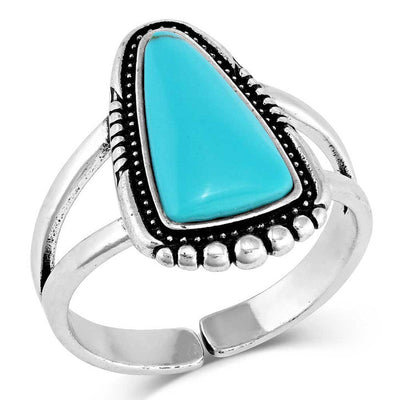 Turquoise Teardrop Western Elegance Ring - Korvel