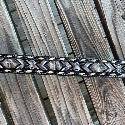 Stylish Black Aztec Leather Belt for Boys | Nocona - Korvel