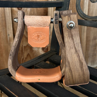 Premium 2.5" Chisholm Mahogany Stirrups by Nettles - Korvel