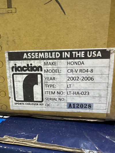 Riaction Coilovers for Honda CR-V RD4-9 (2002-2006)