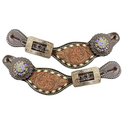 Elegant Dual-Tone Spur Straps with Crystal Accents - Korvel