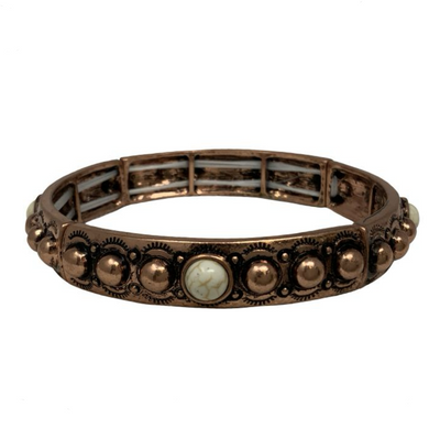 Chic Copper Dotted Stretch Bracelet - Korvel