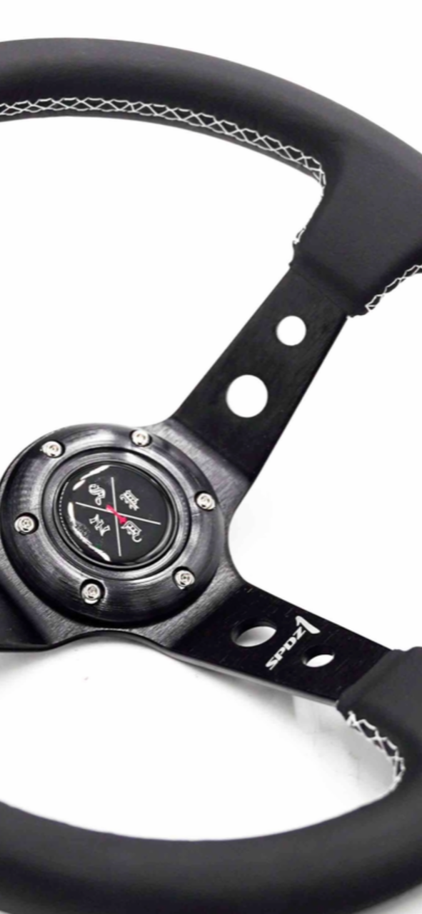 SPDZ1 Premium White Stitch Steering Wheel - Korvel