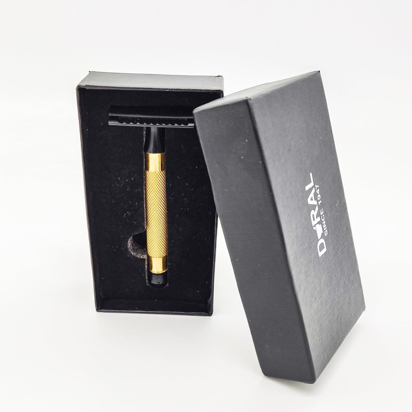 Dural Heavy Stroud Head Double Edge Safety Razor - Dorado/Negro