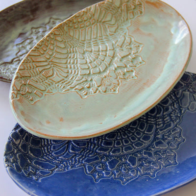 Handcrafted Ceramic Oval Serving Platter - Korvel