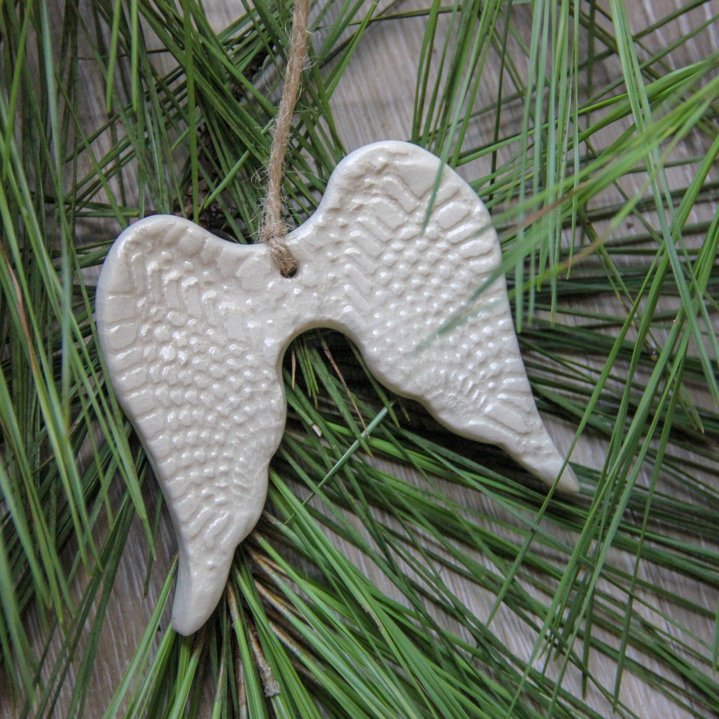 Handcrafted Angel Wing Holiday Ornament - Korvel