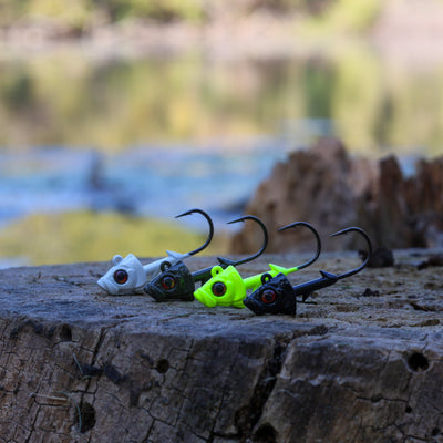 Premium Reaction Tackle Lead Fish Head Jigs - 5-Pack