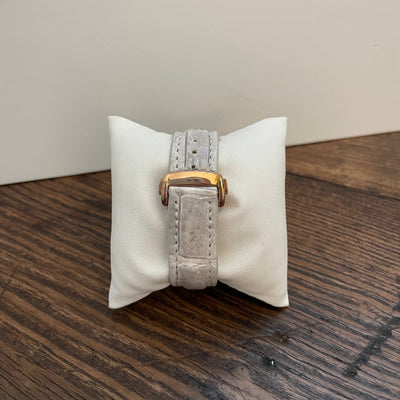 Correa de Apple Watch de Cocodrilo Mate Blanco y Gris Premium