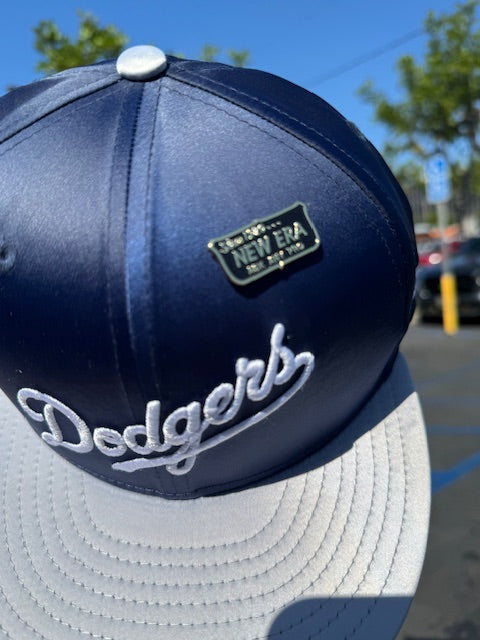 Los Angeles Dodgers 2 Toned Satin Hat Navy/Grey 5950 - Korvel