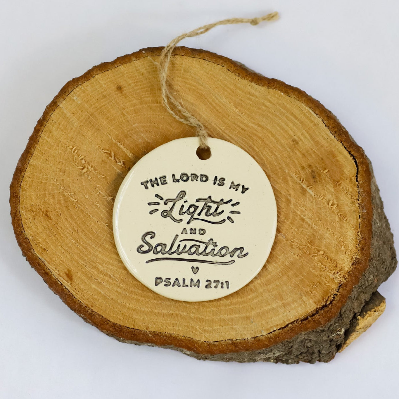Inspirational Scripture Ornament - Psalm 27:1 - Korvel