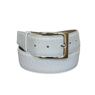 Full Skin Belt in White Python