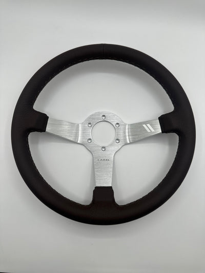 The Le Mans Steering Wheel | Brown Leather & Silver Spoke