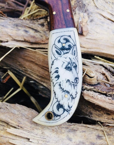 Personalized Damascus Steel Tanto Hunting Knife - Korvel
