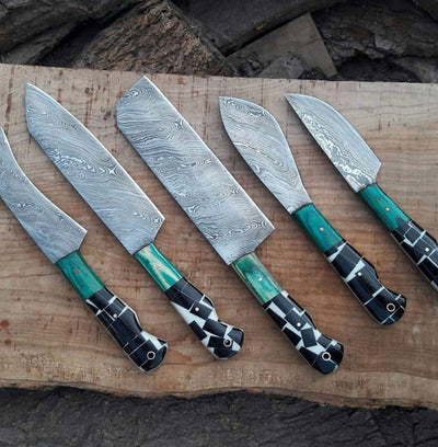 Premium Damascus Steel Hunting Knife Set - Korvel