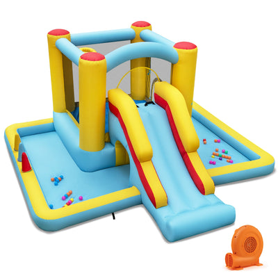 7-in-1 Inflatable Bounce House with Slide and Tunnel
