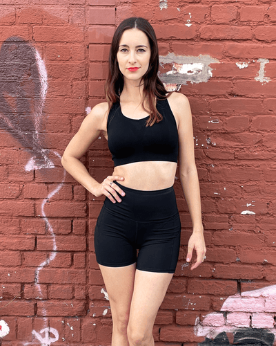 Shorts de sport taille haute Jolie avec poches latérales