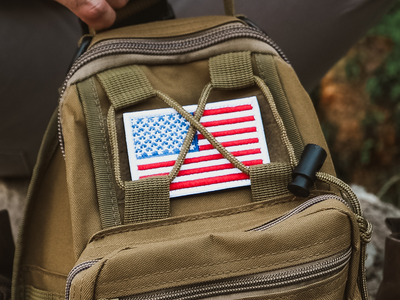 Tactical USA Flag Patch with Detachable Backing - Korvel