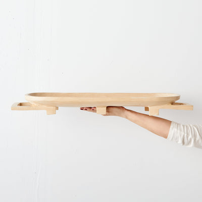 Swazi Long Wooden Serving Tray - Artisan Crafted Elegance
