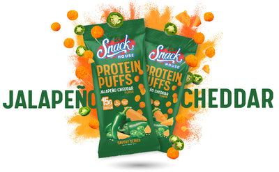Jalapeño Cheddar Protein Puffs – 15 g Protein, Spicy Cheesy Crunch - Korvel