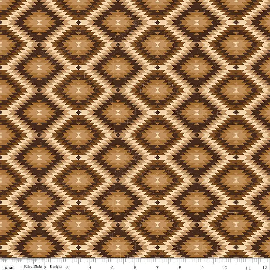 John Wayne American West Southwest Brown Fabric - 43"/44" Per Yard