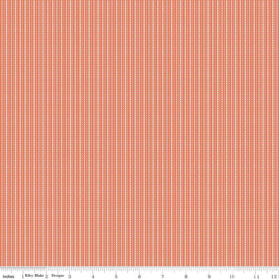 Juju's Petals Stripes Orange Cotton Fabric - 43"/44" Per Yard