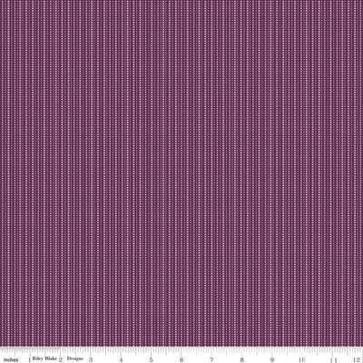 Juju's Petals Stripes Purple Cotton Fabric - 43"/44" Per Yard