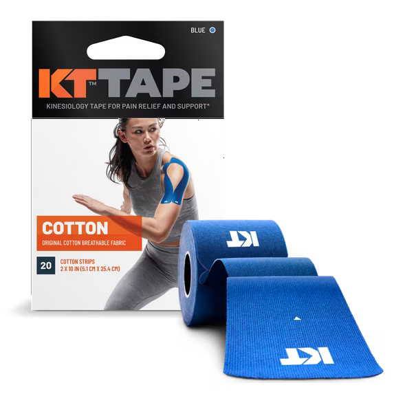 Premium Cotton Kinesiology Tape - 20 Precut Strips, Blue