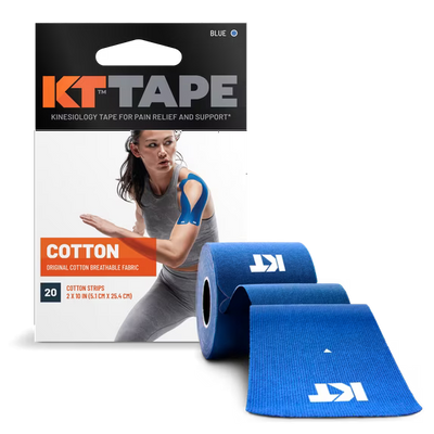 Premium Cotton Kinesiology Tape - 20 Precut Strips, Blue