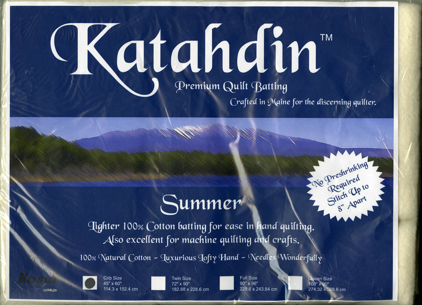 Katahdin Premium 100% Cotton Batting - Été 3oz - 45in x 60in
