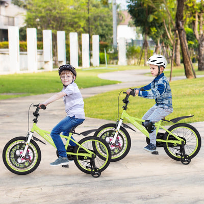 Vélo pour enfants de 18 pouces avec roues d'entraînement réglables