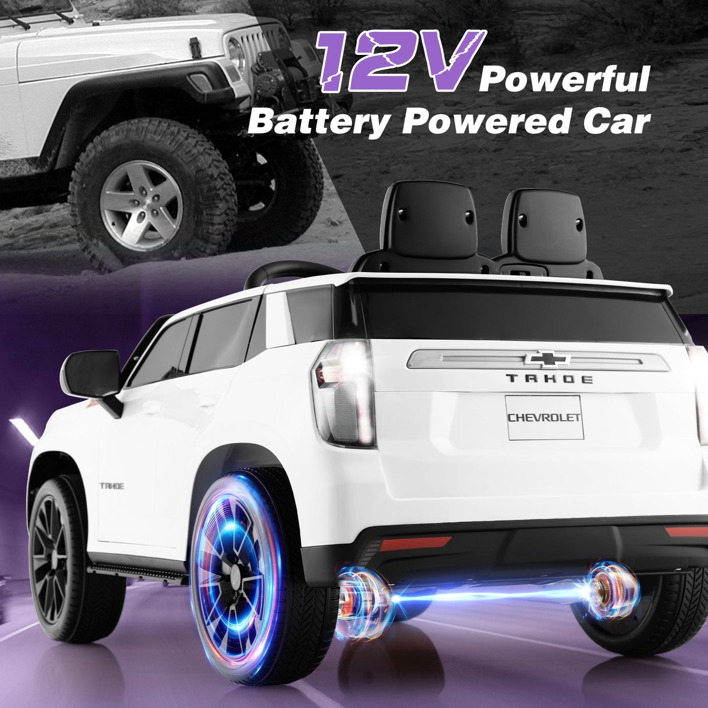 Gbruno Coche Eléctrico para Niños de 12V con Control Remoto - Blanco