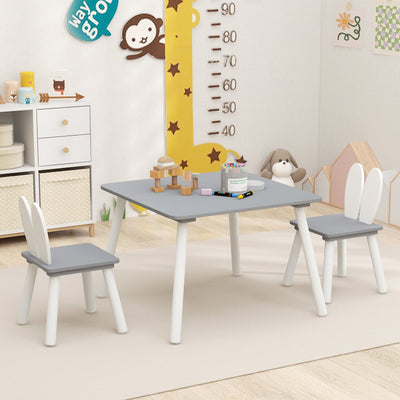 3-Piece Kids Table and Chairs Set - Gray