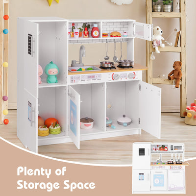 Toddler Pretend Play Kitchen Toy with Stove - White