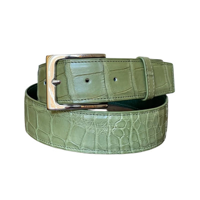 Kiwi Matte Alligator Full Skin Belt