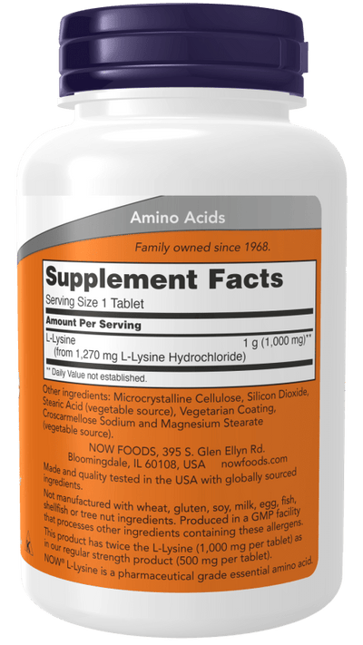 Premium L-Lysine 1000mg - Essential Amino Acid for Optimal Health - Korvel