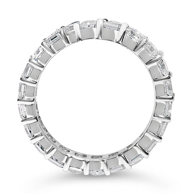 Bague Eternity en Diamant Lab-Grown Taille Asscher en Or Blanc 14K - Taille 5.5