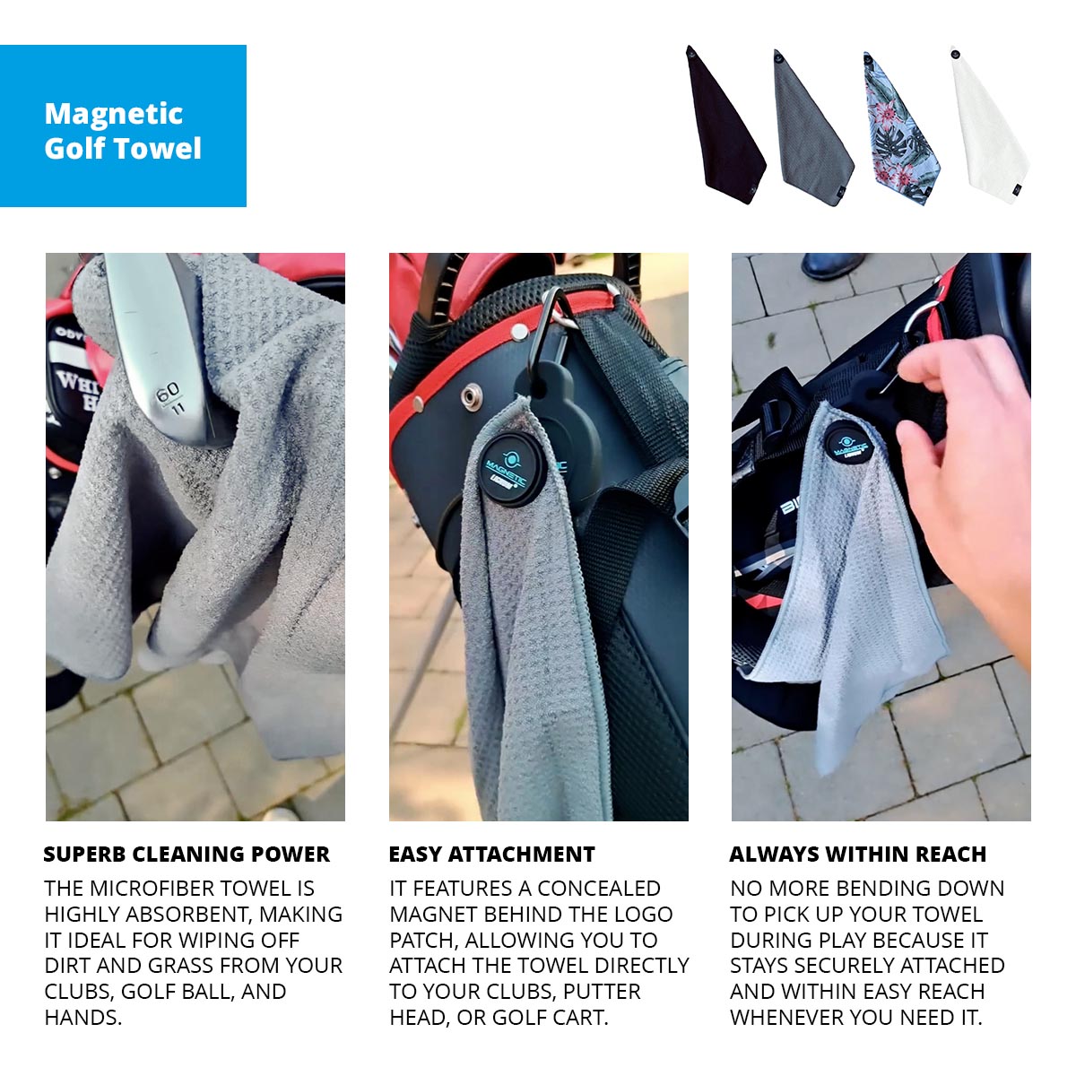 Lignum Magnetic Golf Towel - Essential Accessory for Every Golfer - Korvel