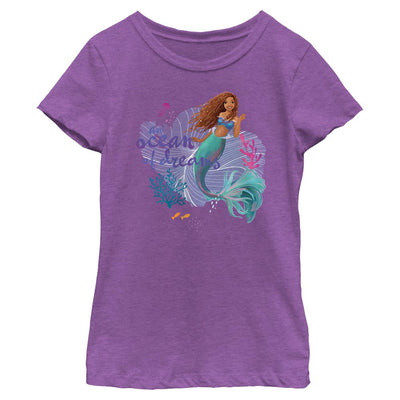 Girl's Disney Ariel Ocean of Dreams Scene T-Shirt
