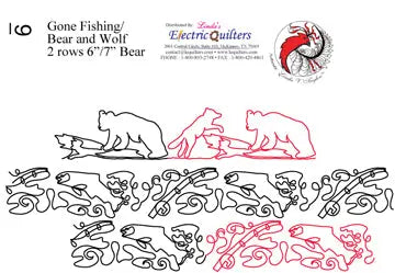 Fish, Bear & Wolf Pantograph by Linda V. Taylor