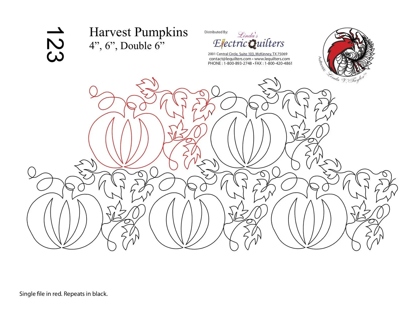 Harvest Pumpkins Pantograph by Linda V. Taylor