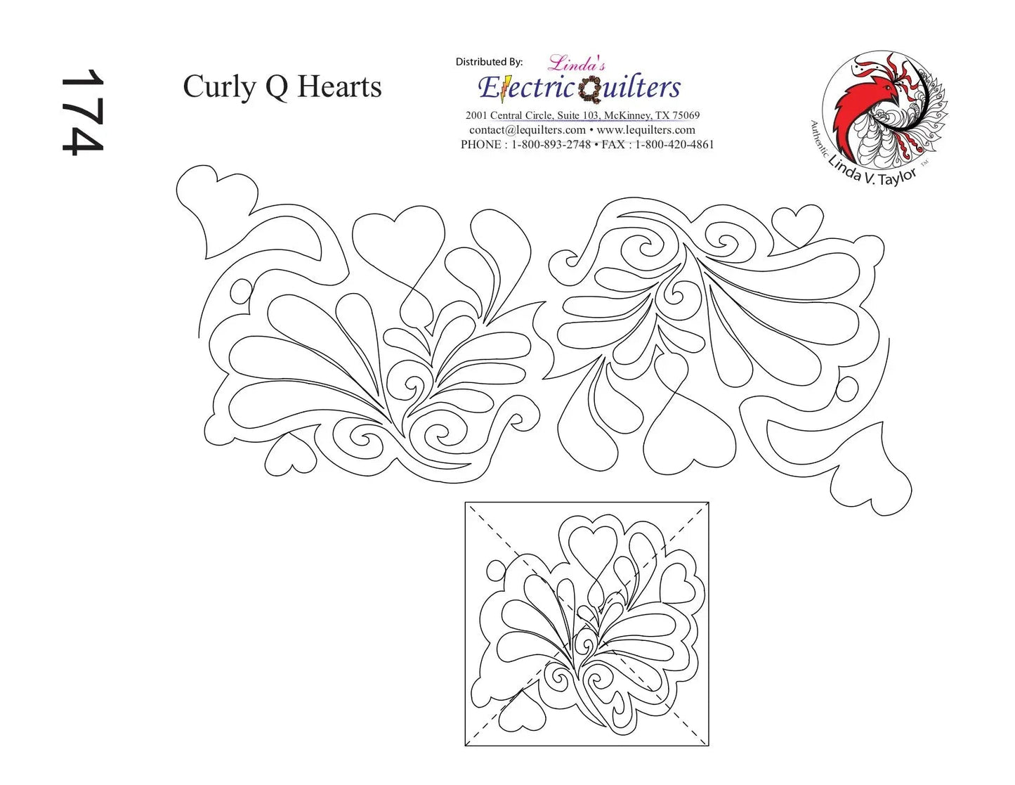Pantógrafo 174 Corazones Curly Q con Bloques de Linda V. Taylor