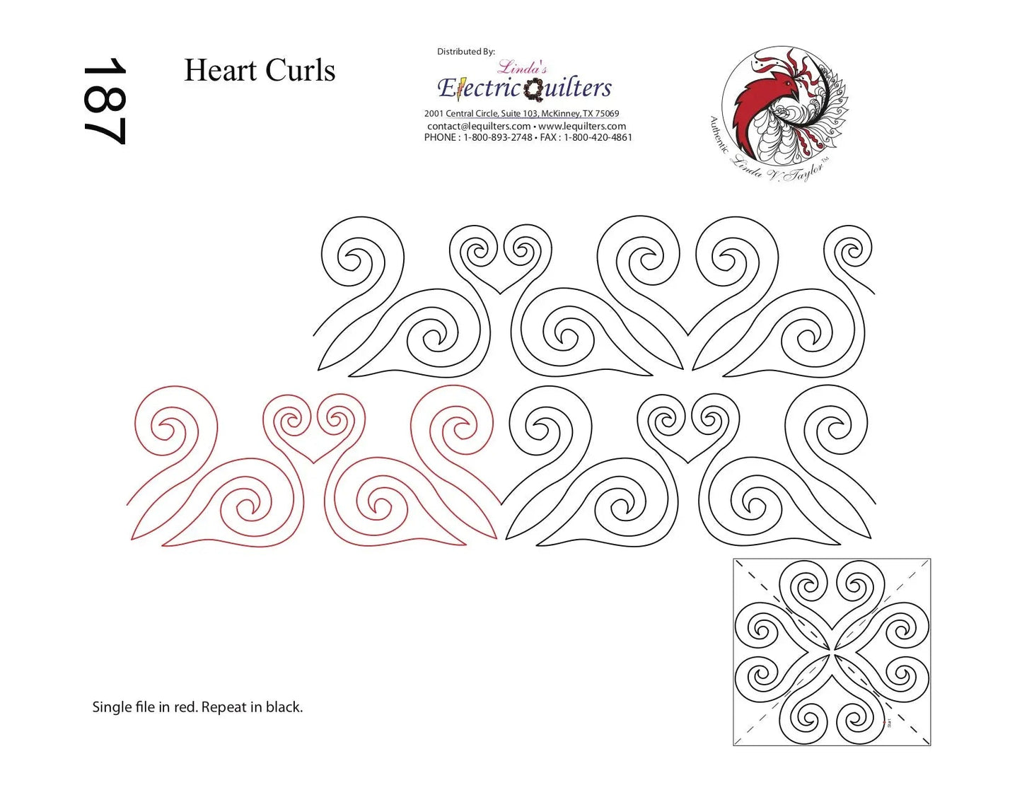 Pantographe Heart Swirls avec Blocs par Linda V. Taylor