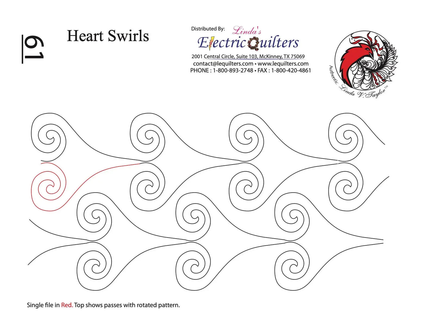 Pantographe Heart Swirls par Linda V. Taylor