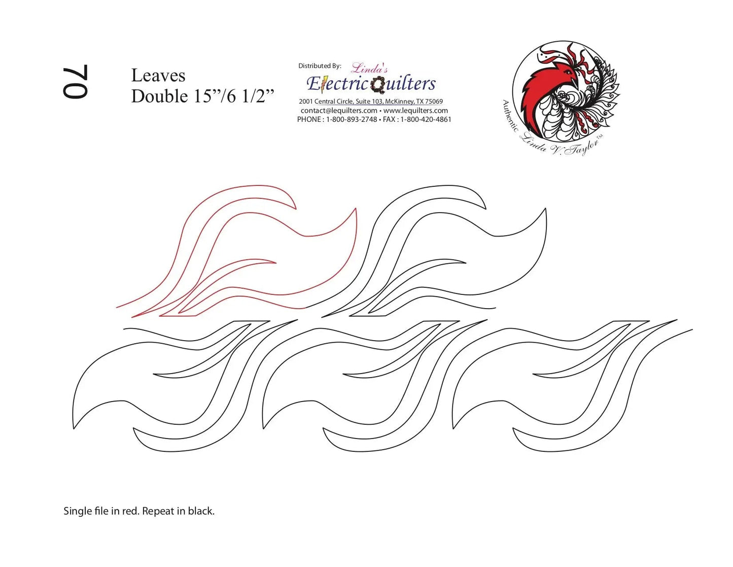 070 Leaves Pantograph by Linda V. Taylor - Elegant Sewing Pattern