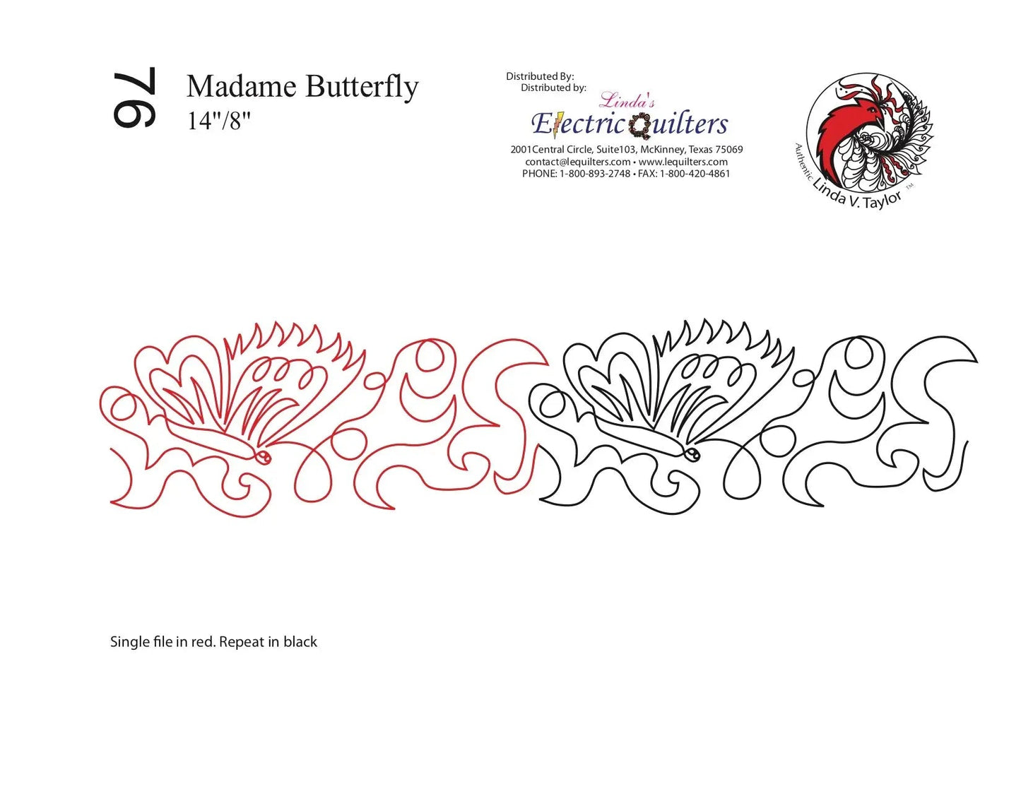 Madame Butterfly Pantograph by Linda V. Taylor