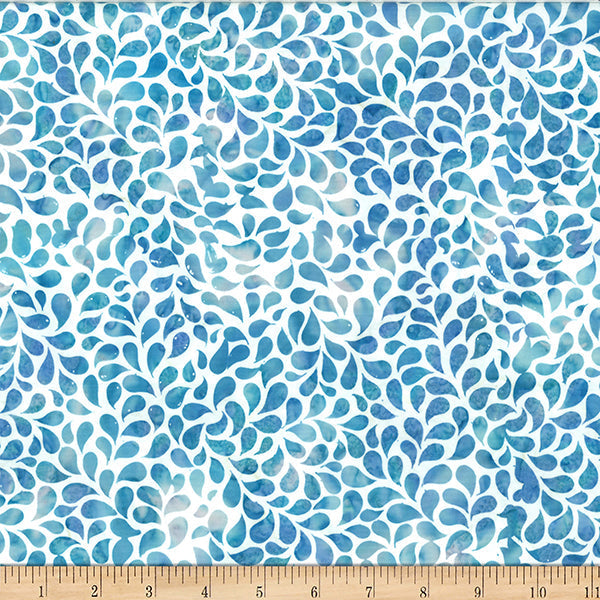Lagoon Bali Batik Droplets Cotton Fabric - 44"/45" Per Yard